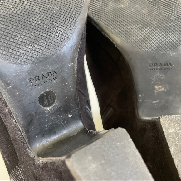 Prada Black Booties with Spell Out PRADA down Side Size 10 - Picture 14 of 16